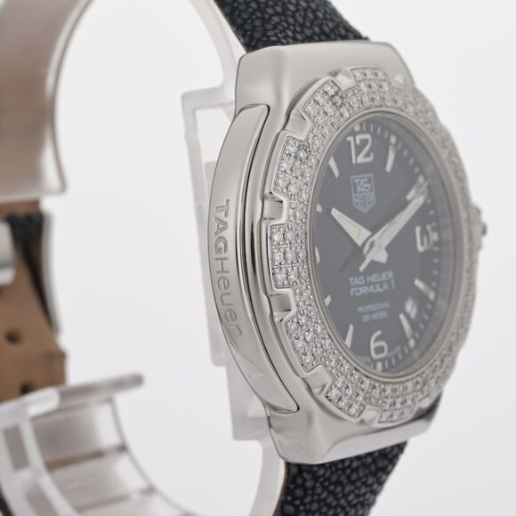 Tag Heuer Formula 1 WAC1214 Diamond Bezel 37mm Black Dial Ladies Watch - Picture 5 of 9